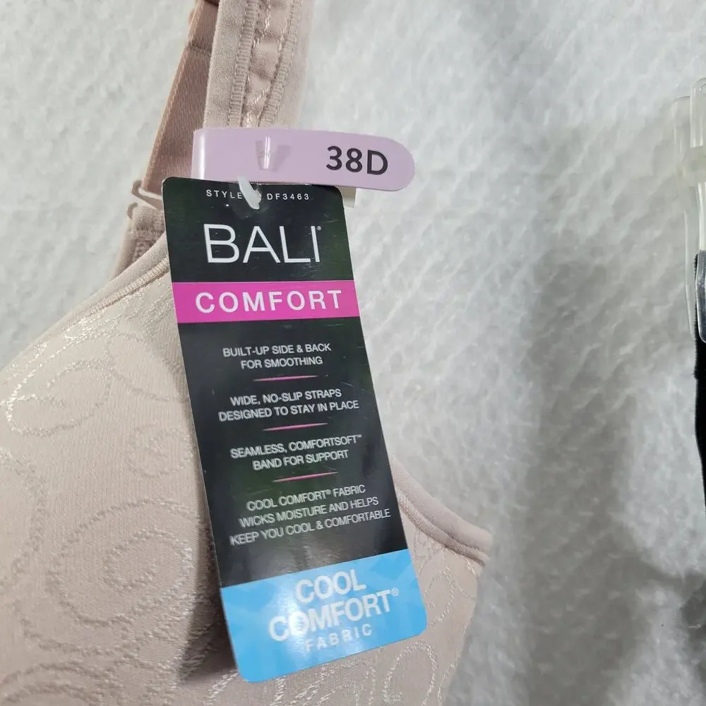 Bali Comfort Cool Comfort Fabric Lot of 2 Wireless Bras NWT Size 38D 121824-1004 - Picture 5 of 8
